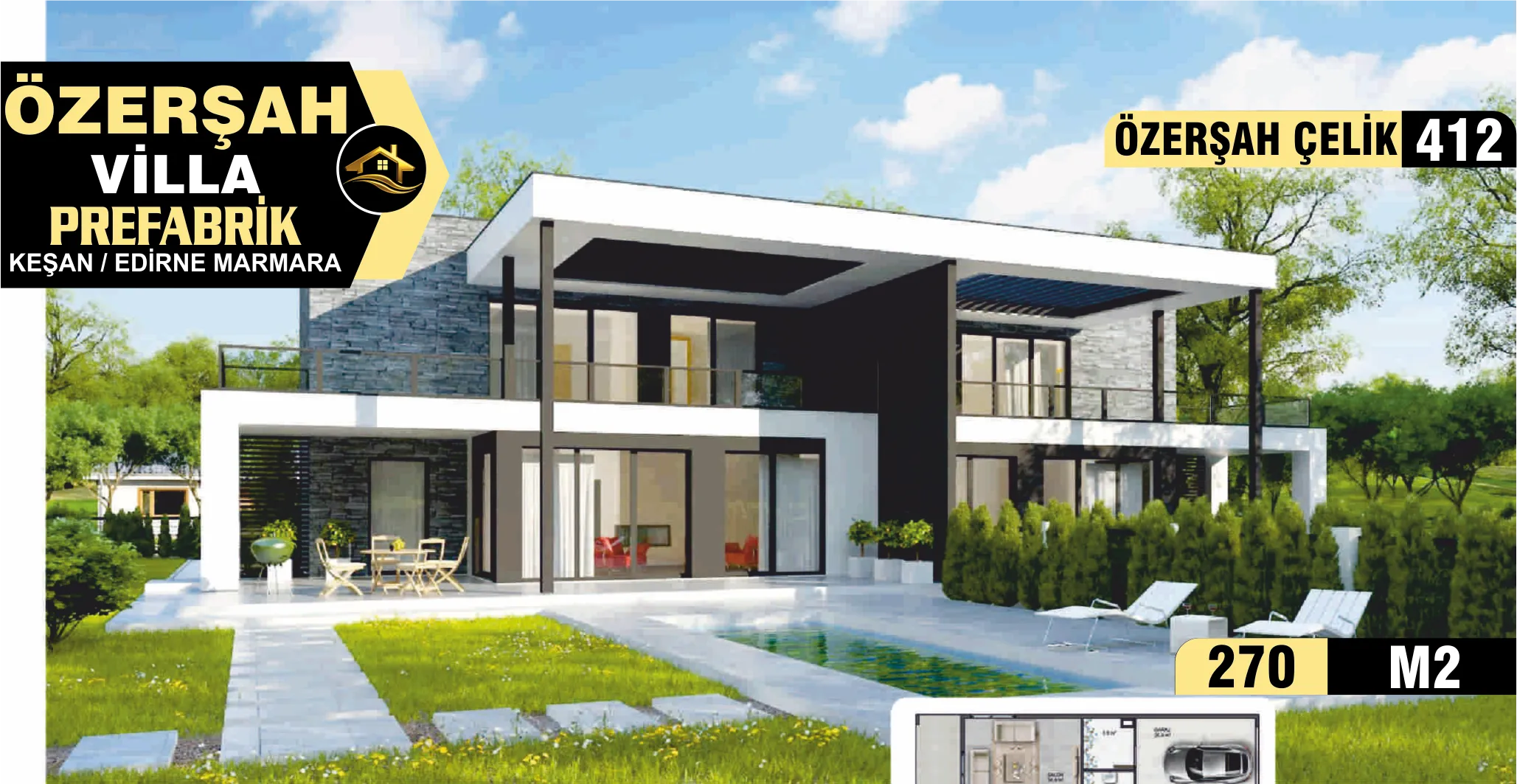 412 - 270m² İki Katlı Çelik Ev